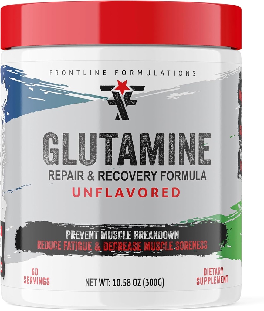 Glutamina, non aromatizzata, Essentials, Train Harder, Recuperare Più veloce, Aumentare la resistenza, Veteren Gusto e Operato (60 Serve, Glutamina)
