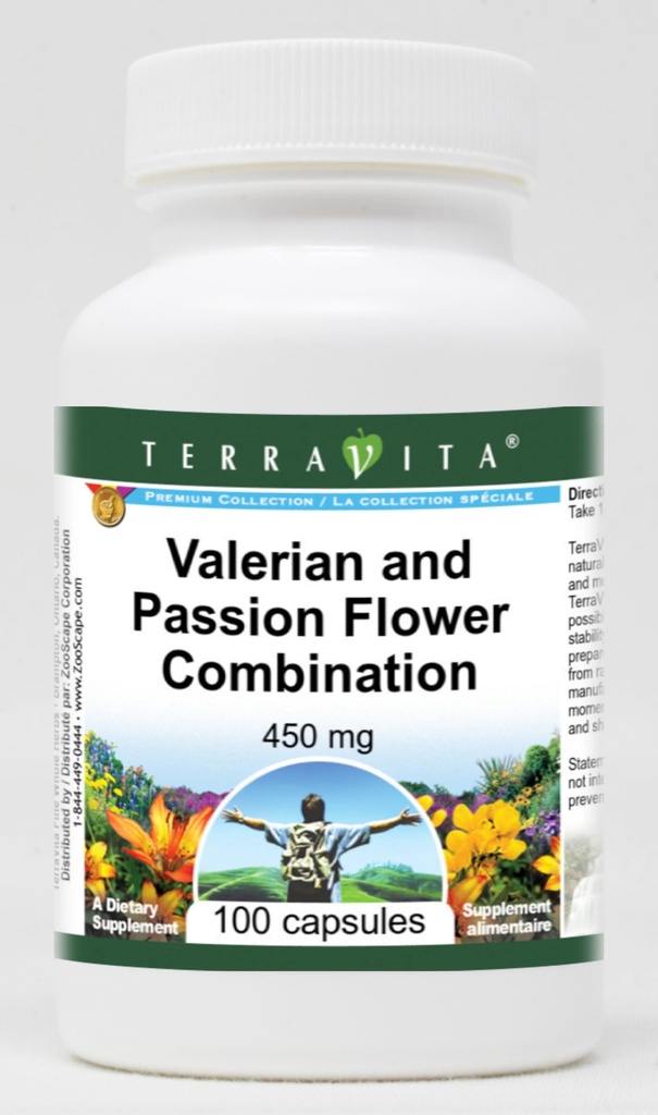Valerian and Passion Flower Combination - 450 mg (100 Kapseln, ZIN: 513631)
