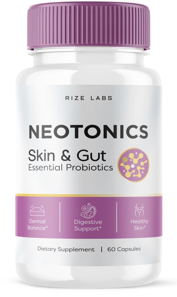 rize labs - Neotonics Skin & Gut Capsules für Hautpflege, Essential Probiotics, Health Supplement Pills (60 Kapseln)