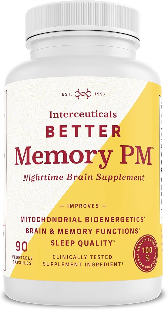 Migliore Memoria PM Supplemento cerebrale notturno promuove la bioenergetica mitocondriale; Funzioni cerebrali e di memoria; Qualità del sonno