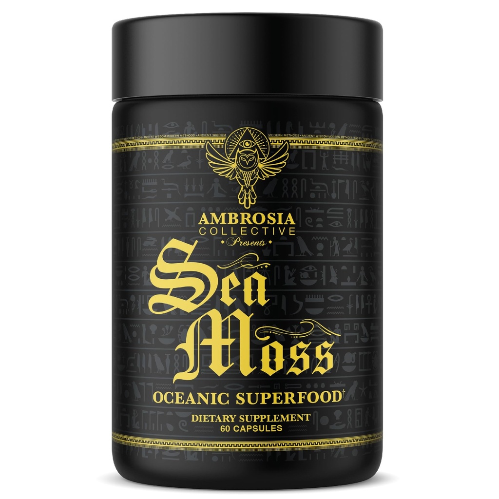 Ambrosia Irish Sea Moss Capsules | High Dose 500 mg/Serving | Realizzati con Organic Sea Moss | Capsule Veggie