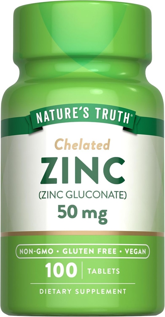 Nature's Truth Chelat Zink 50 mg Tabletten - 100 ct, Packung von 2
