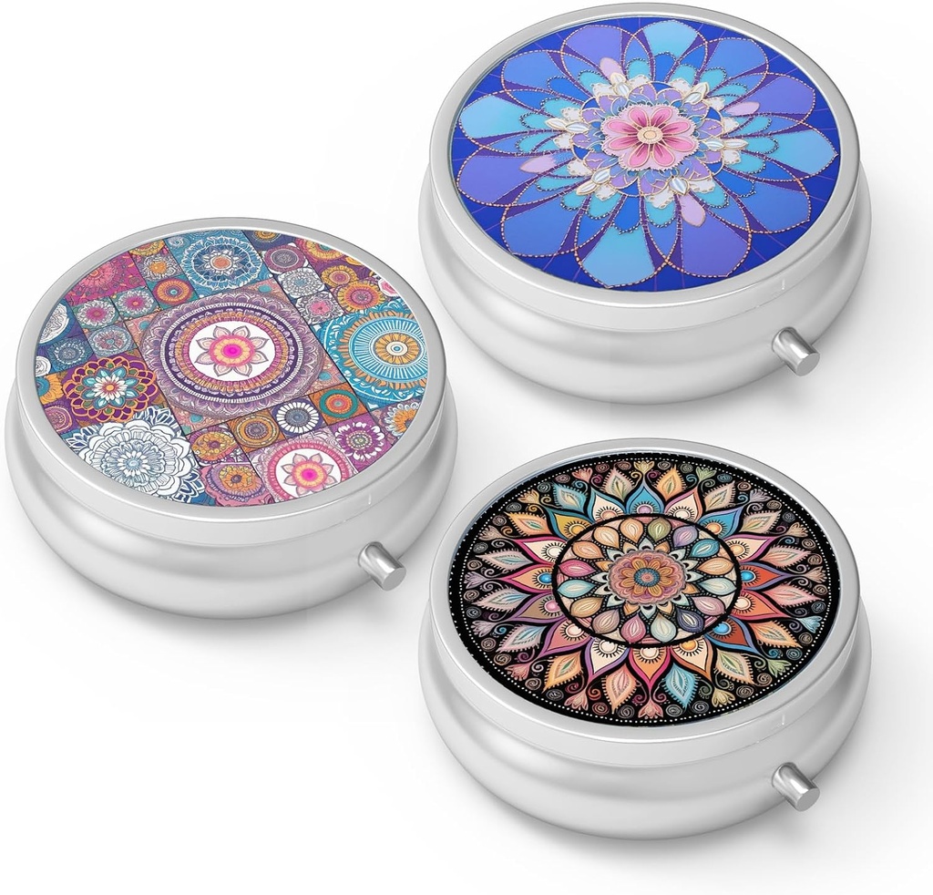 Pill Box 3 Compartment Piccolo caso di pillole,portabile per il supporto del contenitore del contenitore dell'organizzatore della pedana tascabile o del persino per contenere vitamine, farmaci, olio di pesce e integratori(3PCS)