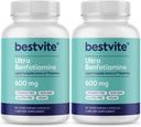 Ultra Benfotiamine 600mg per Capsule (120 Vegetarian Capsules) (60x2) No Stearates - No Silicon Dioxide - Vegan - Non GMO - Gluten Free - Maximum Strength Benfotiamine