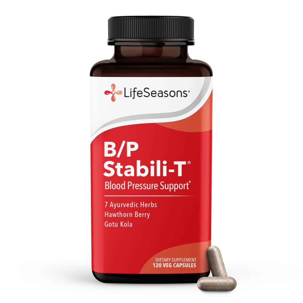 LifeSeasons B/P Stabili-T - Supporto per la pressione sanguigna - Supplemento per il cuore sano & Circulation - Ashwagandha, Arjuna, Gotu Kola & Hawthorn Berry - 120 capsule