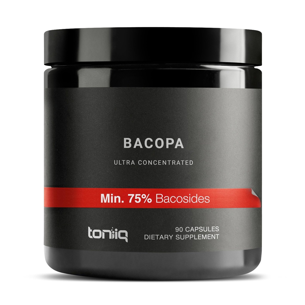 Bacopa - Ultra High Potency 45:1 Extrakt mit 75% Bacoside - Hochkonzentriert - Third-Party Lab getestet - 90 Kapseln