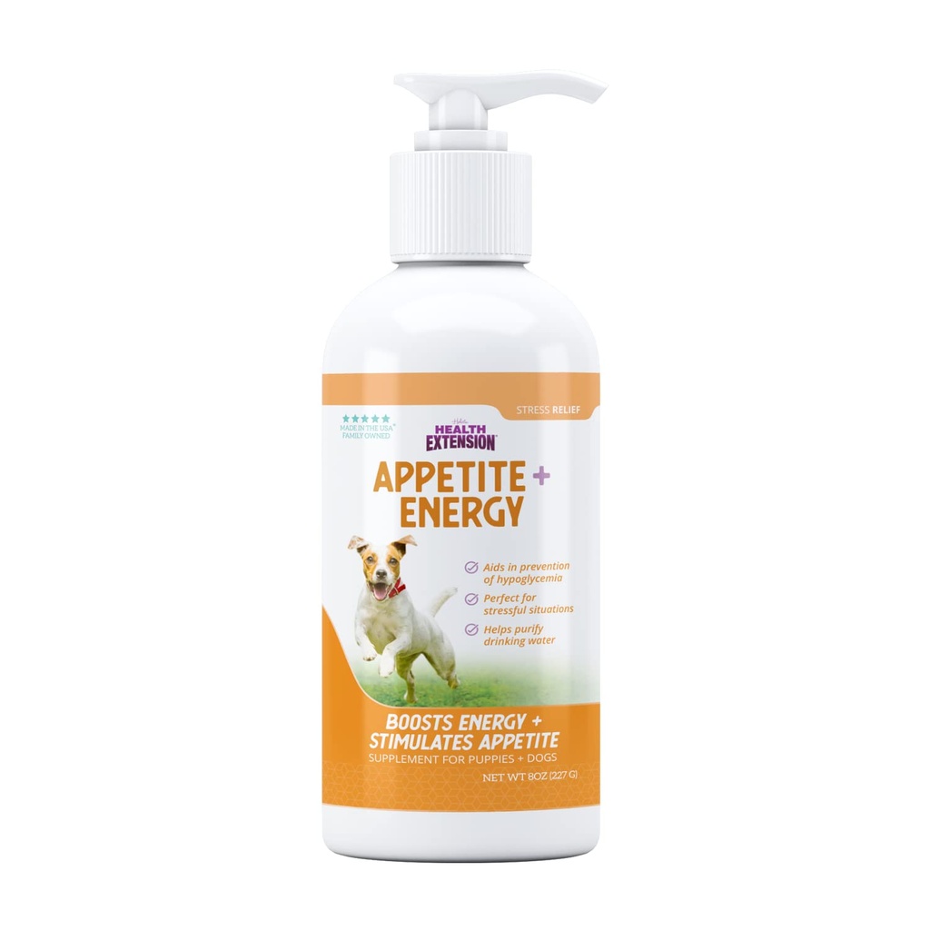 Health Extension Stress Relief Supplement for Dogs, 8oz - Appetite & Energy Boost, Prevents Hypoglycemia, Enriched with Vitamin B