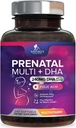 Pränatale Vitamine mit Folsäure & DHA, Fetale Gehirnentwicklung Unterstützung mit Folat & Omega 3's, Pränatales Multivitamin für Frauen, Vitamin A, C, D, B6, B12 & Eisen, Schwangerschaftsergänzung - 240 Softgels