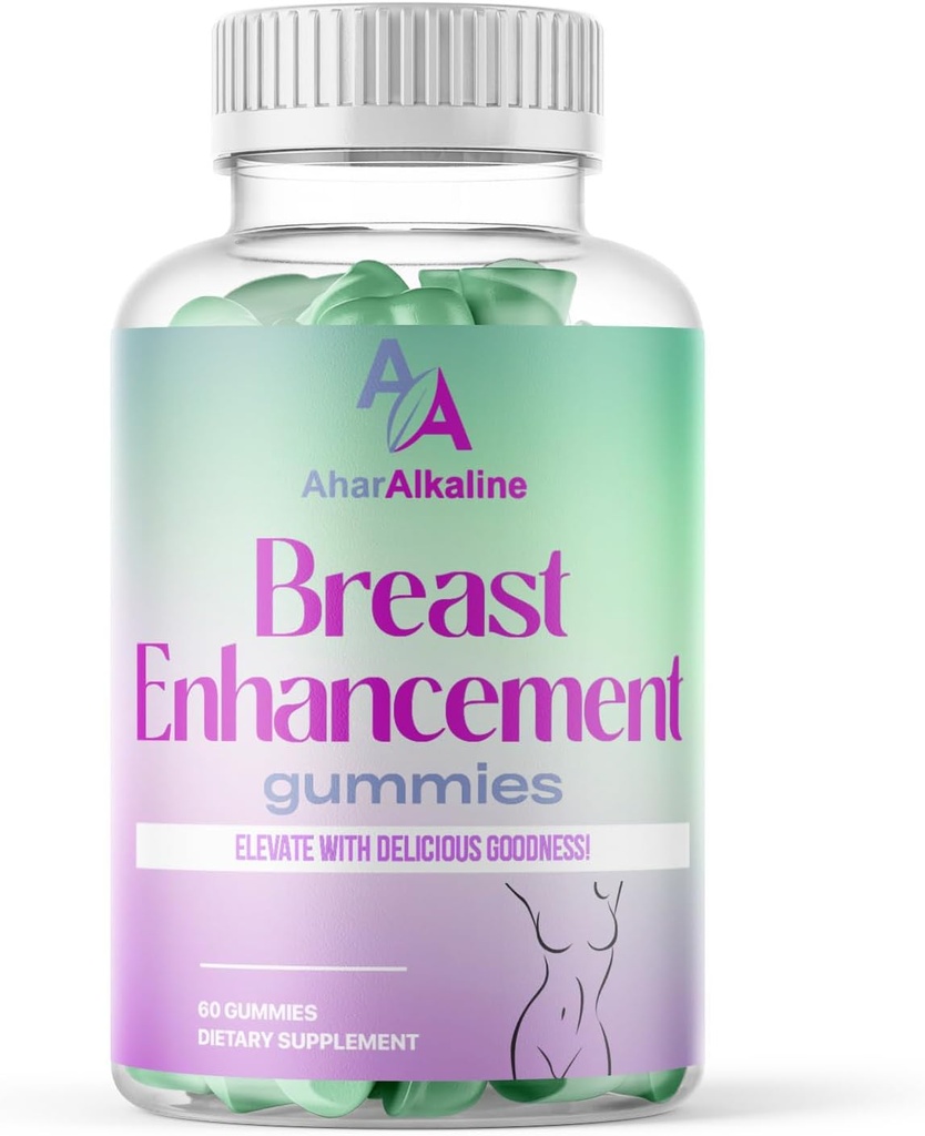 Gummie di potenziamento del seno, 60 Gummies, Gummie di crescita del seno, Gummie di ingrandimento del petto, Aiuto di allenamento