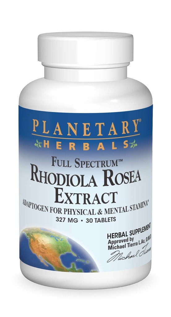 Erboristeria planetaria Spettro completo Rhodiola Rosea estratto compresse, 30 conte