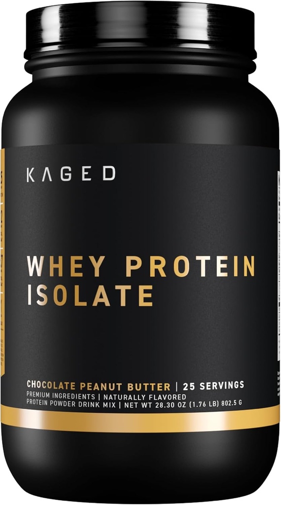 Poudre isolate de protéines de lactosérum kaged au chocolat Beurre d'arachides 100% Pure Low Lactose Whey.