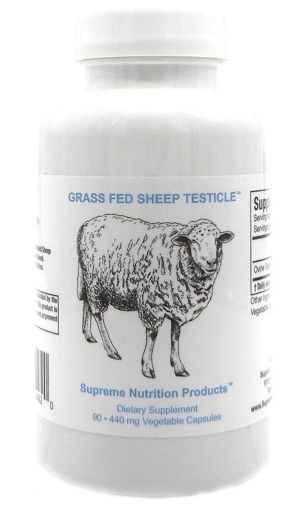 Supreme Nutrition Sheep Testicle - 100% Grass Fed e Finished in Nuova Zelanda, 90 Capsule di Pure Ovine Testicle