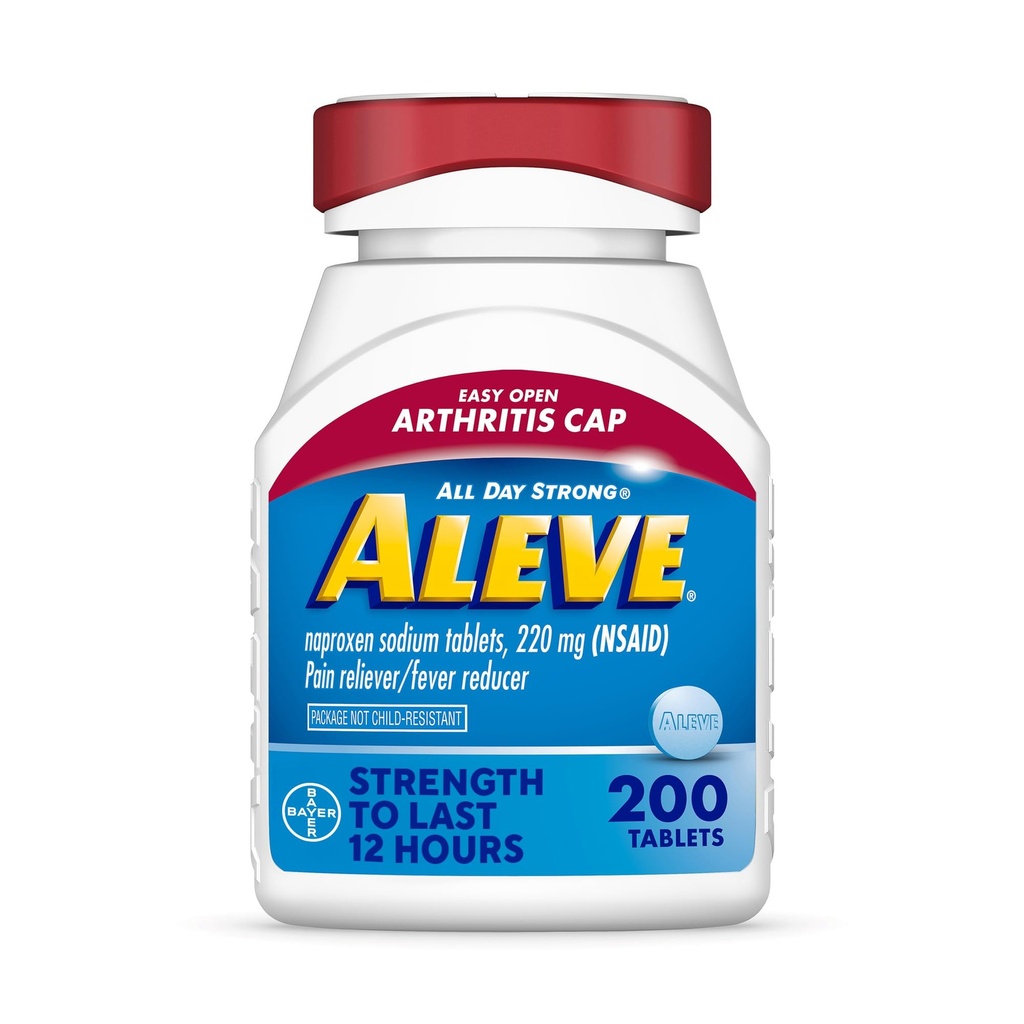Aleve Easy Open Arthritis Cap Tablets, Naproxen Sodium für Schmerzlinderung ‐ 200 Zähler