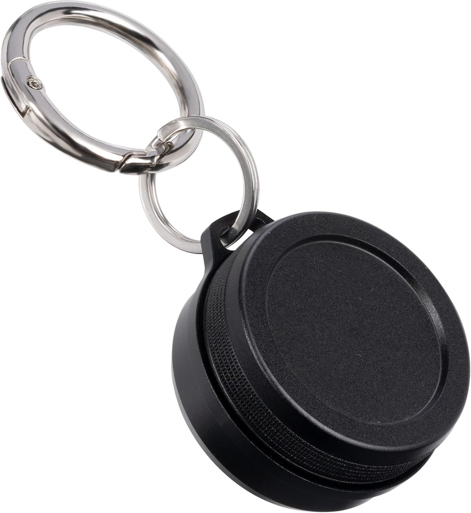 Metall Carrying Case - Portable Daily Travel Keychain Pill Holder Wasserdicht, Kleiner Container für Ohrstöpsel, Pillen, Münzen kompatibel mit Loop, Eargasm & Vibes, Kompakte Mini Purse Pill Case Box (Schwarz)