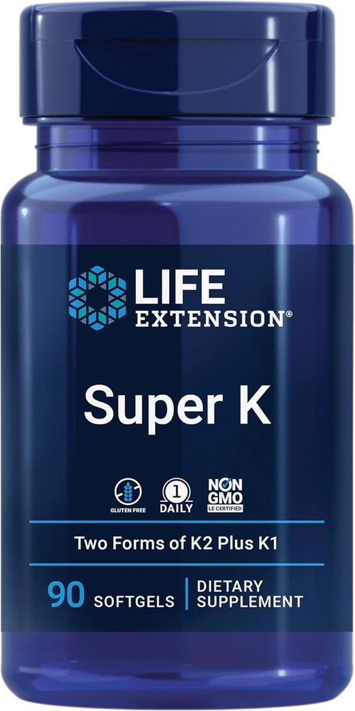 Lebensverlängerung Gamma E Gemischte Tocopherole & Tocotrienole 60 Softgels und Super K Vitamin K1 K2 MK-7 MK-4 Vitamin C 90 Softgels Bundle