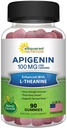 Apigenin 100mg con L-Theanine 100mg Gummies - Apigenin Supplemento per il sonno - Estratto naturale Gomma alternativa a Capsule, Pillole, Polvere e tè - 2 Per porzione