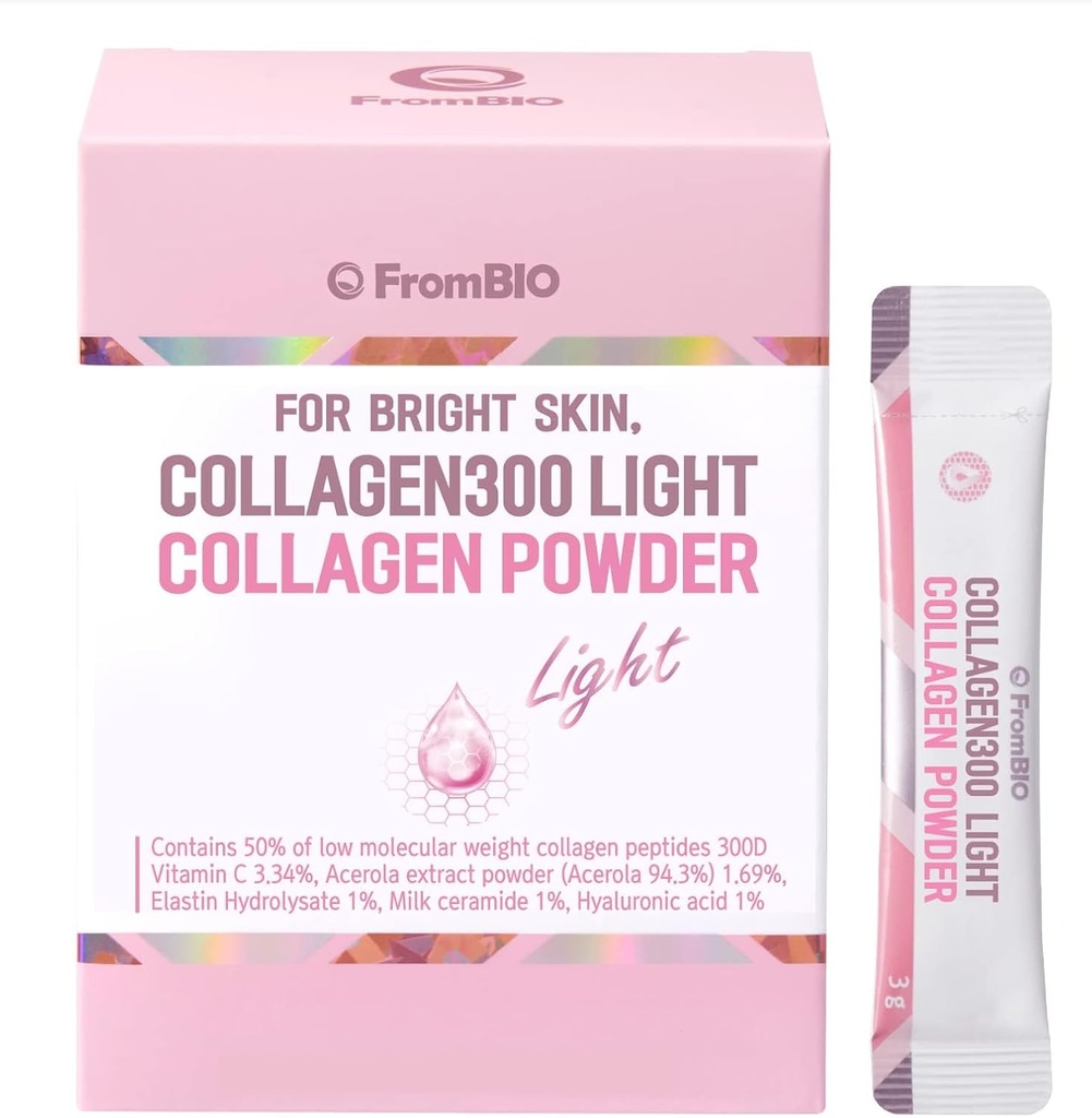per la pelle luminosa, collagene 300 luce, basso peso molecolare Peptidi del collagene del pesce 300D 1.500mg (28 confezioni)