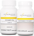 Integrative Therapie Bundle mit gepuffertem Vitamin C 1000 mg, 60 Kapseln & Vitamin D3 125 mcg, 90 Chewables - Gepuffertes Vitamin C für Antioxidantienunterstützung* - Vitamin D3 zur Unterstützung von Gesundheit*
