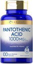 Carlyle Pantothensäure | 1000mg | 100 Kapseln | Essential B5 Vitamin | Non-GMO, Glutenfreie Ergänzung