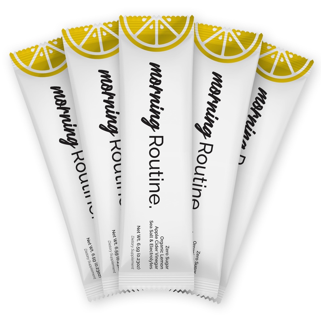 ROUTINE Morning Daily Hydration | Elektrolytische Pulver-Packets mit Apfelessig, Zitrone und Meersalz | Keto & Paleo-Friendlyte Drink Mix (5 Pack)