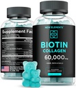 Biotin & Collagen Peptide Gummie - 50.000mcg Collagen + 10.000mcg Biotin | Haar, Haut und Nägel Unterstützung für Männer & Frauen | Haarwachstum, Glowing Skin & Strong Nails | Non-GMO, Chewable, Great-Tasting