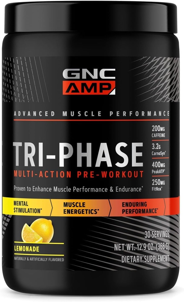 GNC AMP Tri-Phase Multi-Action Pré-entraînement - Cimonade(30 services)