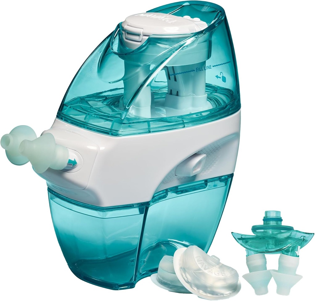 Navage Multi-User Bundle - Navage Irrigation System - Saline Nasal Rinse Kit with 1 Nose Cleaner, 30 Salt Pods, and Extra Nasal Dock and Pair of Nose Pillows