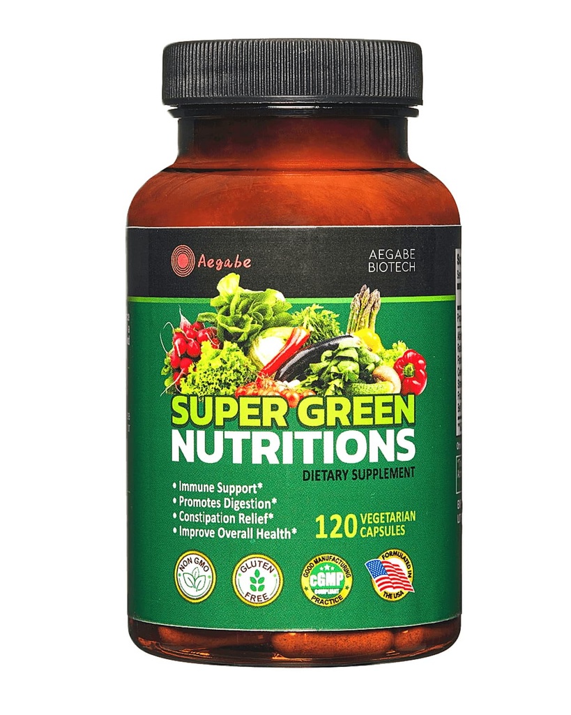 Supplément Fruits et légumes, 36 Fruits et légumes avec 24 Vitamines essentielles, Minéraux et éléments traces, Haute en fibre pour le soulagement de la digestion et de la constipation, Soutien nutritionnel quotidien,120 Capsules