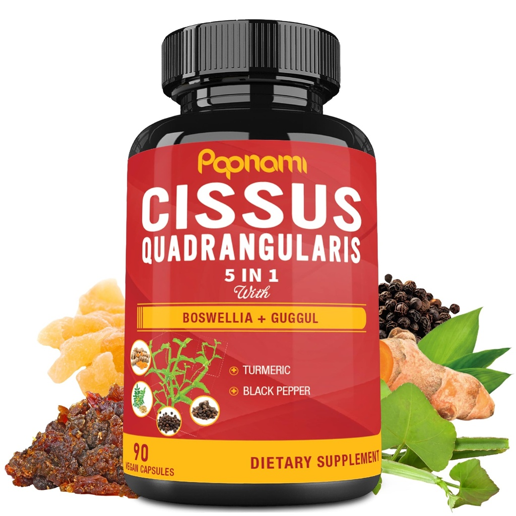 Super Cissus Quadrangularis Extrakt Kapseln mit Boswellia, Guggul, Turmeric, Pfeffer | 3 Monate Versorgung
