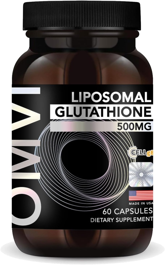 OMVI Formeln, Liposomale Glutathione Kapseln, Überlegene Absorption, Leistungsstarkes Antioxidans, Leber-Detox, Immun-Enhancer, Antioxidante Ergänzung für Energie, Gehirn, Haut, Lebergesundheit (500 mg, 60 Kapseln)