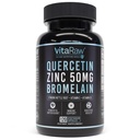 Quercetin mit Bromelain 500mg Kapseln, unterstützt Immunantwort, Joint Comfort, & Gesamt Wellness - Vitamin C, Zink 50mg, & Vitamin D3 5000 IU - Immunität Gesundheit Pillen