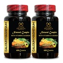 Calcium Magnesium Complex - Calcium Magnesium & Boron, Muskel & Immununterstützung Nerves, Multi Minerals Blend, Vitamin D3 für Knochen, Manganes Citrat, Mineralien für Knochenunterstützung - 2 Flaschen 240 Kapseln