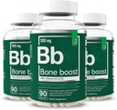 Éléments essentiels Bone Boost Health Supplement - Bone Support and Calcium Supplement with Vitamine D 3, K2, Cisus Quadrangularis for Bone Strength - 270 Capsules (90 jours d'approvisionnement) (3-pack)