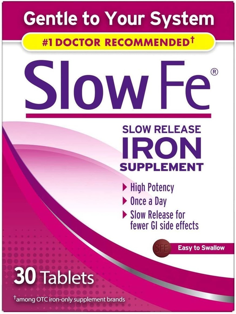 Slow Fe Slow Release Iron Supplement - 30 Tablets, Pack of 4