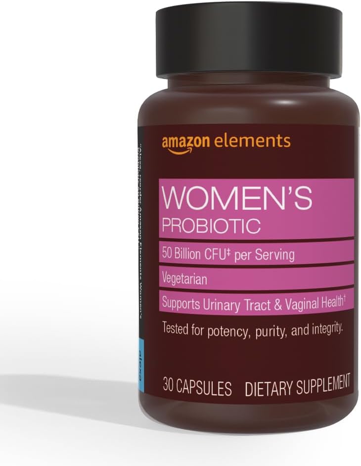Elements One Daily Women's Probiotic, Support Urinary Tract and Vaginal Health, 50 miliardi di CFU (7 ceppi), Lactobaccilus e Bifidobacteria blend, 30 capsule