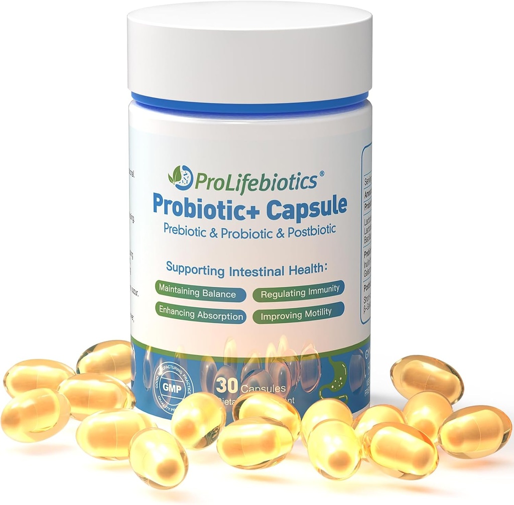 3-in-1 Probiotici per la salute del fegato e della digestione, supporto immunitario, rimedi che sostengono costipazione occasionale, diarrea, gas, gonfiore, rilascio ritardato progettato per Thrive, 30 capsule vegan