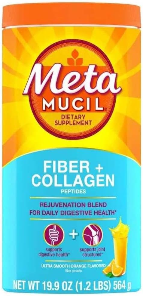 Metamucil Fiber + Collagen Peptide Pulver - Orange - 19.9oz