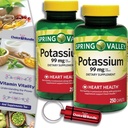 Wählen Sie Bundle Spring Valley Potassium Herzgesundheit Nahrungsergänzung Caplets 99 mg 250 CT 2 pk (500 Gesamt) + “Vitamin Vitalität” Guide & Schlüsselanhänger Pille Container (4 Artikel)!