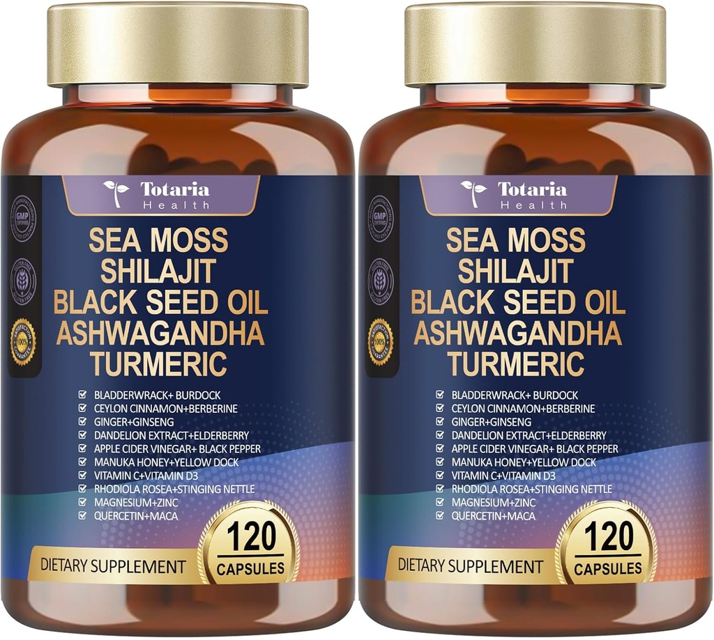 25-in-1 Sea Moss Kapseln, 120 Kapseln pro Flasche, 2 Flaschen