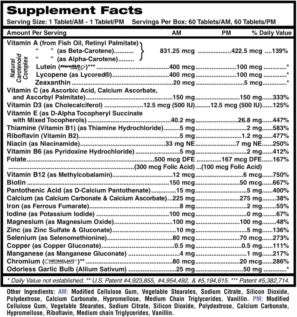 MDR Fitness Tabs patentiert AM/PM Multivitamin für Männer Arzt mit richtigen Nährstoffen in der richtigen Zeit - Glutenfrei - 2 Monate Versorgung