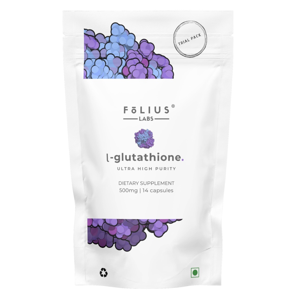 Ultra High Strength L-Glutathione 98% Beilage - 500mg Konzentrierte Formel, Reduzierte L-Glutathione Beilage - (7-Day Trial Pack)