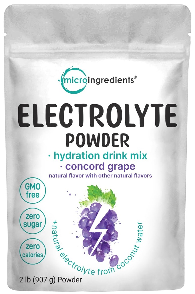 Micro ingrédients Hydratation Poudre d'électrolyte, 2 lb (139 portions)
