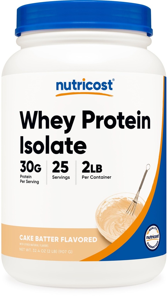 Polvere isolata di proteine del siero di Nutricost (Cake Batter, 2LBS)