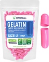 XPRS Nutra Size 2 Capsule Vuote - 100 Conta Capsule Gelatina Vuote - Pillole Riempimento Capsule fai da te - Pure Bovine Pill Gel Caps per Do-It-Yourself Supplements (Pink)