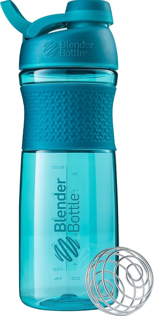 BlenderBottle SportMixer Shaker Bottle Perfekt für Protein Shakes und Pre Workout, 28-Ounce, Teal