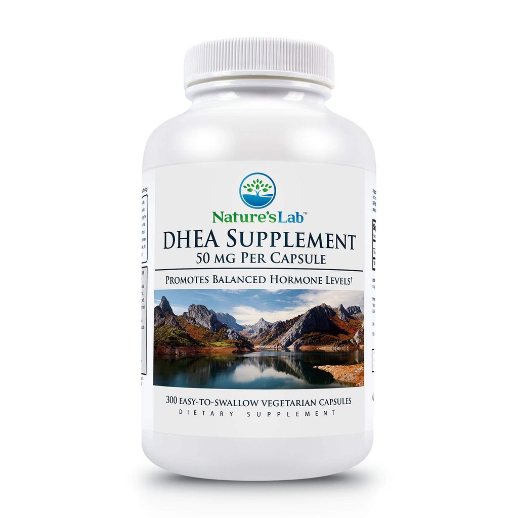 DHEA 50mg Supplemento di laboratorio della natura - promuove livelli di ormone bilanciato, energia sana e maggiore Clarity mentale* - 300 capsule (10 mesi di alimentazione)