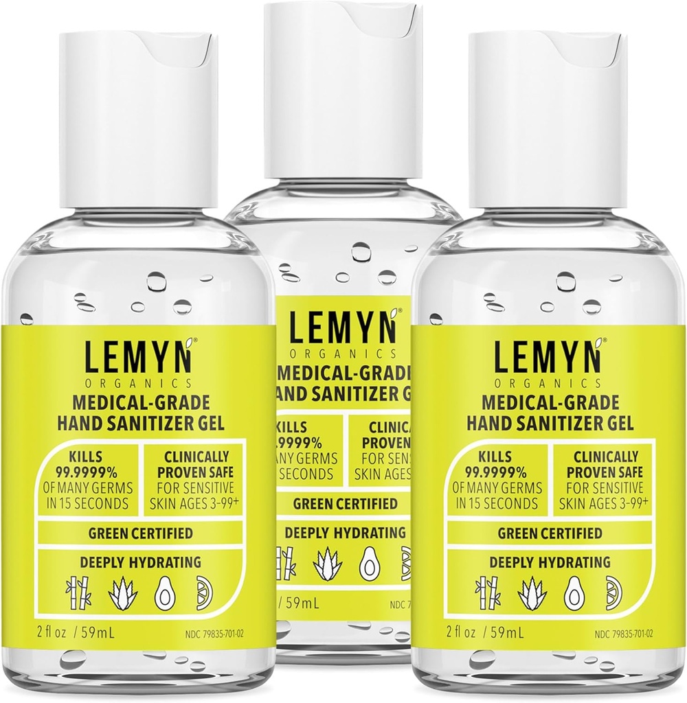 Medizinische Grad Hand Sanitizer Gel - 97% ORGANIC - 2 FL.OZ. PACK OF 3