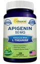 aSquared Nutrition Apigenin 50mg & L-Theanine 200mg - 120 Capsules - Apigenin Supplément pilules pour le sommeil et la détente - Extrait bioflavonoïde naturel trouvé dans le thé de la camomille