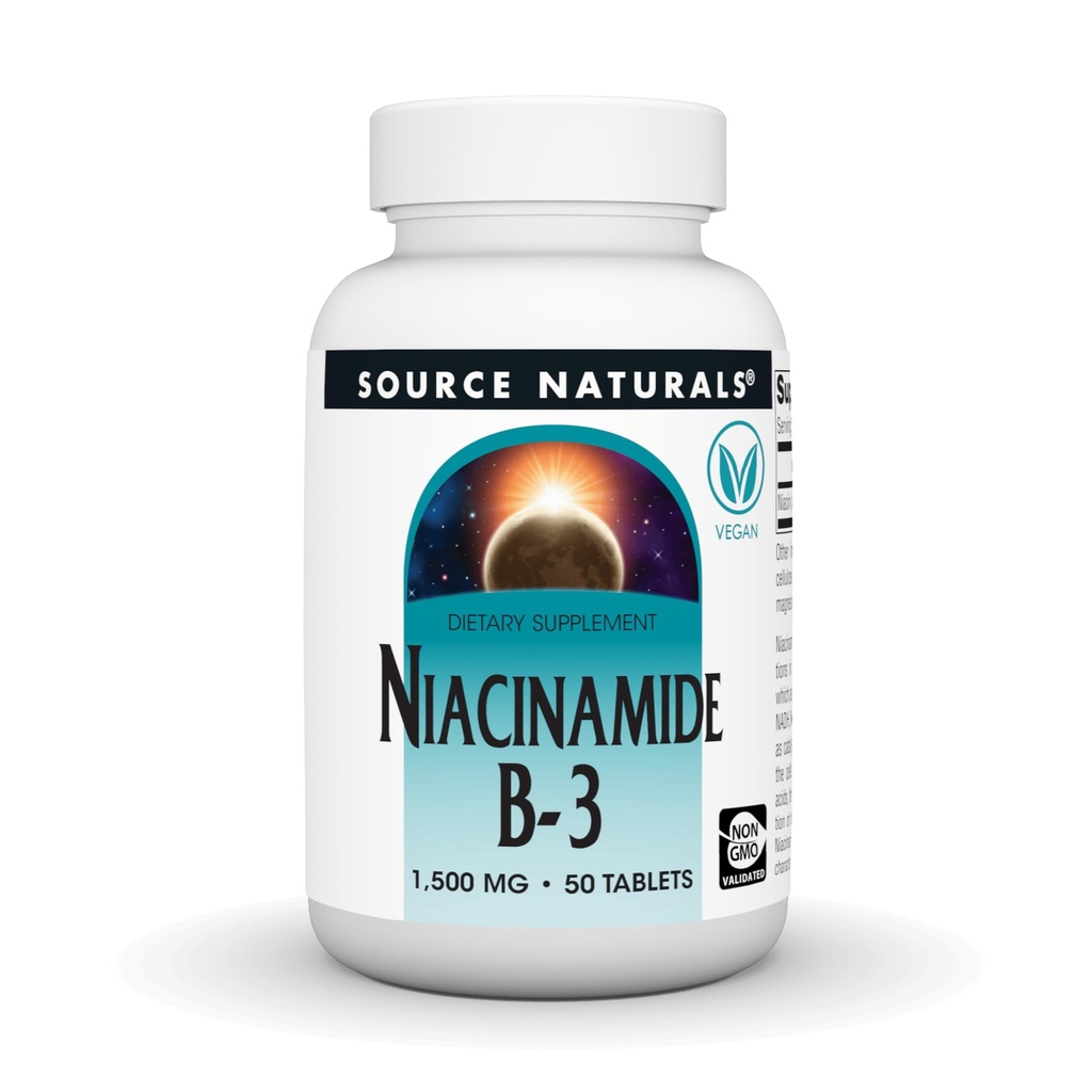 Source Naturals Niacinamide B-3, 1500 mg Complément alimentaire - 50 comprimés