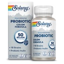 SOLARAY Mycrobiome Probiotic Colon Formel, Vegan, Verdauungsfunktion, Colon Health und Immunsystem Unterstützung, 50 Billion CFU, 18 Strains, Prebiotic Inulin, 60-Day Garantie, 30 Servietten, 30 VegCaps